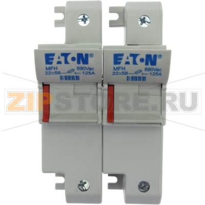 Держатель предохранителя, 125 A, AC 690 В, 22x58 мм, 2P, IEC UL Eaton 2P 22x58 Fuse Holder 