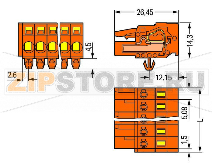 MCS MIDI Classic 1-conductor female plug; Snap-in mounting feet; 2.5 mm; Pin spacing 5.08 mm; 19-pole; 2,50 mm; orange Wago 231-319/008-000 Универсальное соединение для всех типов проводниковПростая предварительная сборка и монтаж на устройстве посредством горизонтального и вертикального монтажа CAGE CLAMP®Встроенные тестовые портыВозможны варианты кодировки...