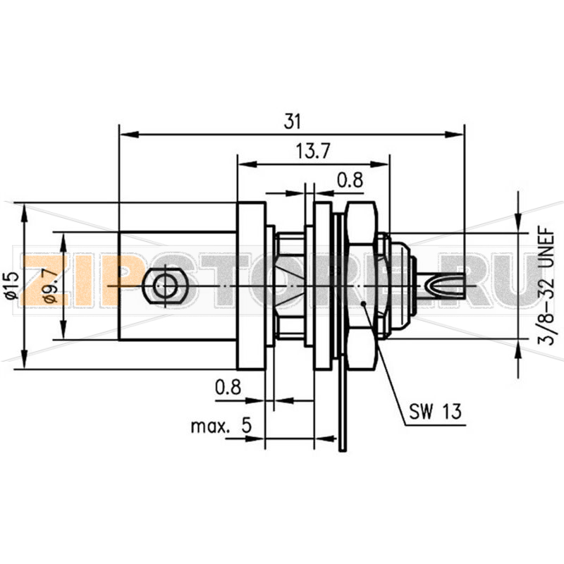 Разъем BNC, 50 Ом, 1 шт Telegärtner J01001C1222 