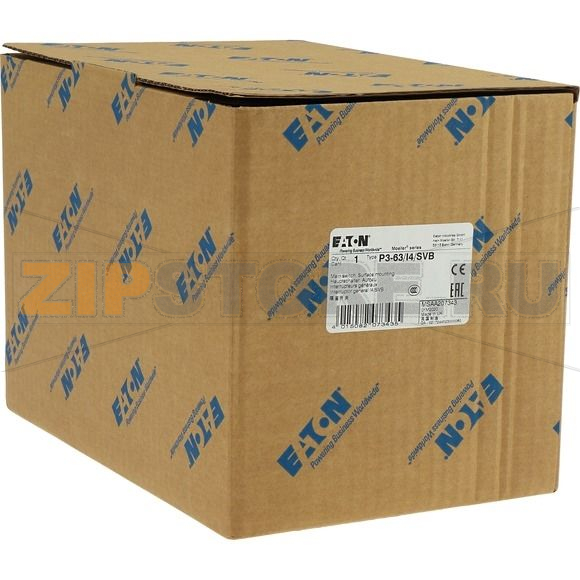 Выключатели главные, P3, 63 A, монтаж на поверхность, 3-полюсн Eaton P3-63/I4/SVB 