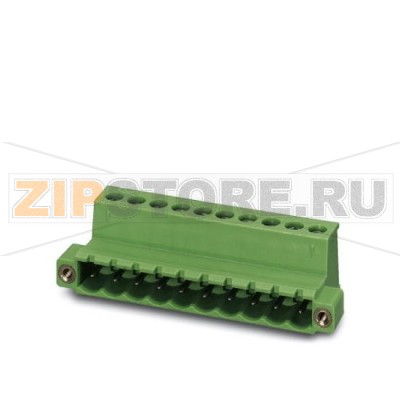 Вилочная часть Phoenix Contact IC 2,5/19-STGF-5,08 Номинальный ток: 12 А, Расчетное напряжение (III/2): 320 В, Полюсов: 19, Размер шага: 5,08 мм, Технология подключения: Винтовые зажимы, Цвет: зеленый, Поверхность контакта: олово.Минимальный заказ: 50 шт.Упаковка: 50 шт.