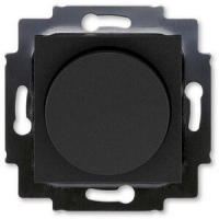 Диммер поворотно-нажимной 60-600 Вт, антрацит/дымчатый чёрный ABB 2CHH942247A6063