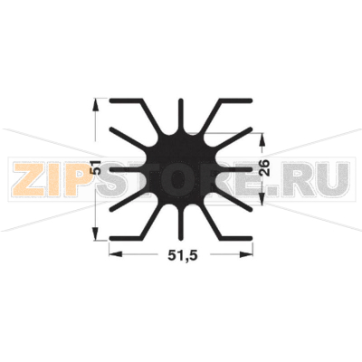 Радиатор для светодиодов 2.15 К/Вт, 51.5x51x20 мм Fischer Elektronik SK 46 20 SA 