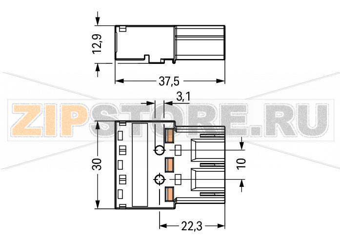 Штекер; 3-пол.; Код. R; 4,00 mm; оранжевые Wago 770-1353 Protected against mismating and maintenance-freePush-in CAGE CLAMP® spring pressure connection technology allows solid conductors to be simply pushed into a unit.Two wire connections per pole for loops or bridgesAdditional variable coding is possible....
