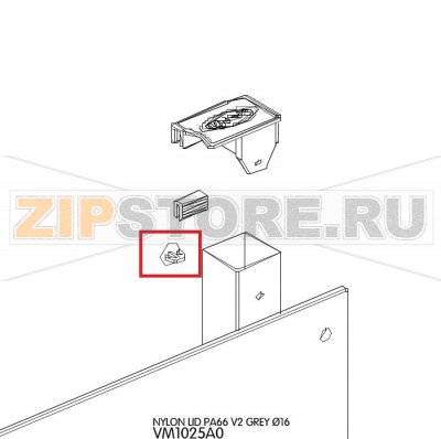 Nylon lid PA66 V2 grey Ø16 Unox XVC 105 Nylon lid PA66 V2 grey Ø16 Unox XVC 105Запчасть на деталировке под номером: 53Название запчасти на английском языке: Nylon lid PA66 V2 grey Ø16 Unox XVC 105