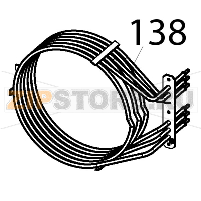 Resistenza 230 V, 8000 W, forno vent. Tecnoinox EFB06M Resistenza 230 V, 8000 W, forno vent. Tecnoinox EFB06MЗапчасть на деталировке под номером: 138