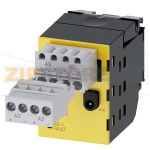 AS-INTERFACE МОДУЛЬ, 2ВХОДА БЕЗОПАСНОСТИ (SAFETY), ЧЁРНЫЙ/ЖЁЛТЫЙ, 4-ПОЛ. КОННЕКТОР С ВИНТОВЫМИ КЛЕММАМИ И 4-ПОЛ. КОННЕКТОР С ПРУЖИННЫМИ КЛЕММАМИ, ДЛЯ МОНТАЖА НА ДЕРЖАТЕЛЕ АКТУАТОРА Siemens 3SU1400-1EA10-2AA0 