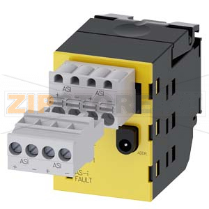 AS-INTERFACE МОДУЛЬ, 2ВХОДА БЕЗОПАСНОСТИ (SAFETY), ЧЁРНЫЙ/ЖЁЛТЫЙ, 4-ПОЛ. КОННЕКТОР С ВИНТОВЫМИ КЛЕММАМИ И 4-ПОЛ. КОННЕКТОР С ПРУЖИННЫМИ КЛЕММАМИ, ДЛЯ МОНТАЖА НА ДЕРЖАТЕЛЕ АКТУАТОРА Siemens 3SU1400-1EA10-2AA0 