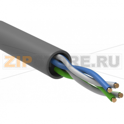 неэкранированная витая пара U/UTP, категория 5E, 2х2х24AWG solid, оболочка PVC, 1м 