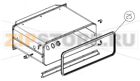 Уплотнитель двери Unox XF 185 Оригинальное название запчасти: GN1110A2 - Door gasket profile 248 LineMiss XCH030 Unox XF 185 На деталировке запчасть Unox XF 185 под номером: 25