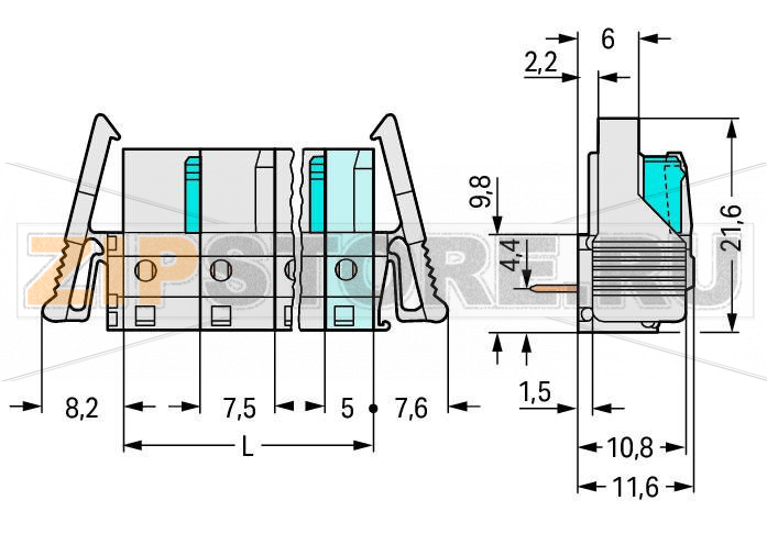 MCS MIDI Розетка под пайку THT; 0.6 x 1.0 mm solder pin; угловые; 100% защита от неправильного подсоединения; Фиксирующий рычаг; Шаг контактов 7,5 мм; 8-пол.; светло-серые Wago 722-838/039-000 Встроенные тестовые порты для тестовых штекеров O 2 ммДля соединений "провод-провод" и "плата-провод"Выходы под печатные платы с защитой от касанияЛегко идентифицируемые входы и выходы печатной платы100% защита от неправильного подсоединенияВозможны варианты кодировки...