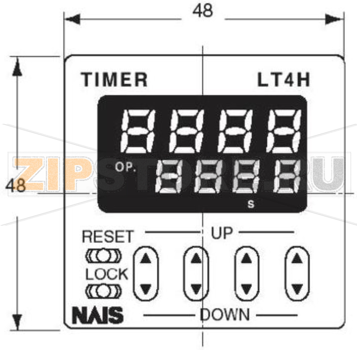 Реле времени цифровое 12 В/DC, 24 В/DC, 0.001 с-999.9 ч, 1 шт Panasonic LT4H24SJ 