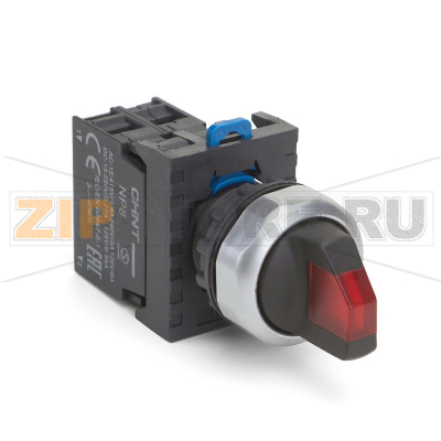 Переключатель 110-230 В, 2 положения, 1НО, IP65, красный Chint NP8-10XD/224 