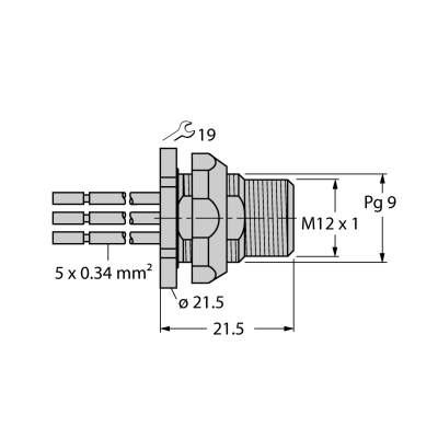 Разъем панельный Turck FSFDW4.54-0.5 