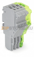 1-проводниковая розетка; 1,5; 4-пол.; 1,50 mm; серые, желто-зеленые Wago 2020-104/000-036