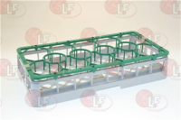CESTO BICCHIERI VERDE 14 COMP;250X500X90