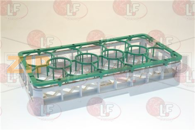 CESTO BICCHIERI VERDE 14 COMP;250X500X90 
