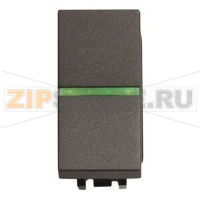 Механизм одноклавишного переключателя с клавишей и контрольной подсветкой, одномодульный, антрацитовый ABB 2CLA210250N1801