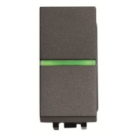 Механизм одноклавишного переключателя с клавишей и контрольной подсветкой, одномодульный, антрацитовый ABB 2CLA210250N1801