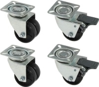 CASTOR SWIVELS WITH BRAKE KIT 4 PCS