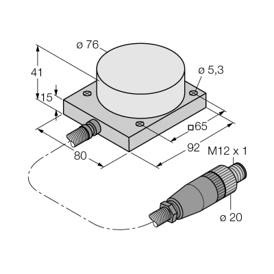 Датчик индуктивный Turck NI40-CQ80/S1102 5M 