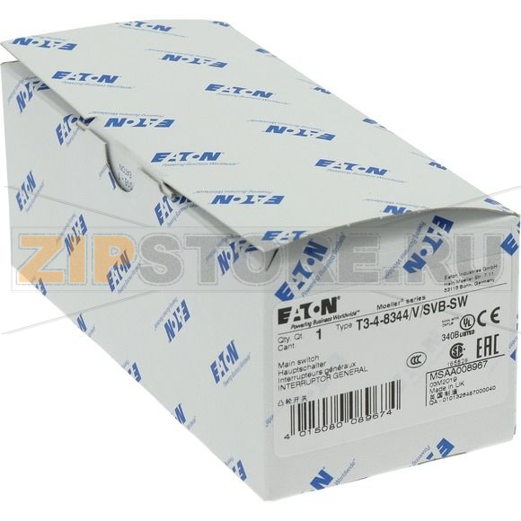 Выключатели главные, T3, 32 A, 4 модуль, 8-полюсн Eaton T3-4-8344/V/SVB-SW 