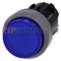 АКТУАТОР КНОПКИ С ВОЗМОЖНОСТЬЮ ПОДСВЕТКИ, 22MM, КРУГЛ., ПЛАСТИК С МЕТАЛЛИЧЕСКИМ ФРОНТАЛЬНЫМ КОЛЬЦОМ, КНОПКА СИНЯЯ ВЫСТУПАЮЩАЯ БЕЗ ФИКСАЦИИ, С ГРАВИРОВКОЙ ЛАЗЕРОМ, ВЕРХНИЙ РЕГИСТР Siemens 3SU1031-0BB50-0AA0-Z&nbsp;Y11