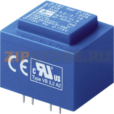 Трансформатор PCB, 2x115 В, 2x6 В/AC, 1.50 Вт, 125 мА Block AVB 1,5/2/6 