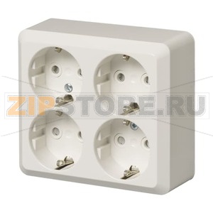 Розетка с заземлением 16 А, 250 В, монтаж: наружный, белая ABB 2TKA001001G1 