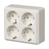 Розетка с заземлением 16 А, 250 В, монтаж: наружный, белая ABB 2TKA001001G1