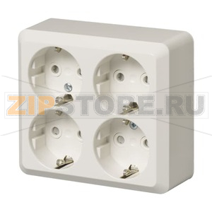 Розетка с заземлением 16 А, 250 В, монтаж: наружный, белая ABB 2TKA001001G1 