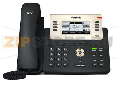 SIP-T27G SIP-телефон, 6 линий, Opus, BLF, PoE, USB, GigE 