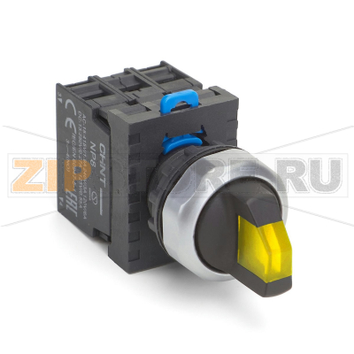 Переключатель 110-230 В, 3 положения, 1НО+1НЗ, IP65, желтый Chint NP8-11XD/335 