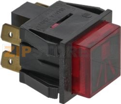 КРАСНАЯ ДВУПОЛЮСНАЯ КНОПКА 16А 250В 