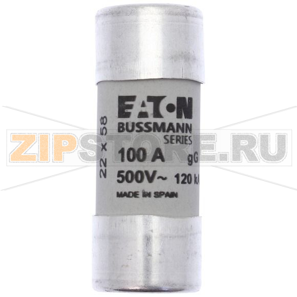 Предохранитель, 100 A, AC 500 В, 120 кА, 22x58 мм, gL/gG, IEC Eaton CYLINDRICAL FUSE 22x58 100A 
