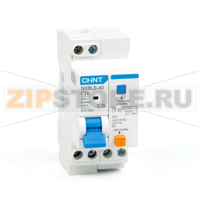 Дифавтомат 16 А, 10 мА, 4.5 кА Chint NXBLE-40 
