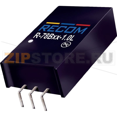 Преобразователь DC/DC, печатный монтаж, 72 В/DC, 15 В/DC, 500 mA, 7.5 Вт Recom R-78HB15-0.5L 