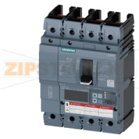 Автоматический выключатель 3VA6 UL frame 250 breaking capacity class L 150kA @ 480V 4-pole, line protection ETU850, LSI, In=250A overload protection ir=100A ...250A short circuit protection Isd=0,6..10x In, iI=1,5..10x In neutral protection adjustable (of