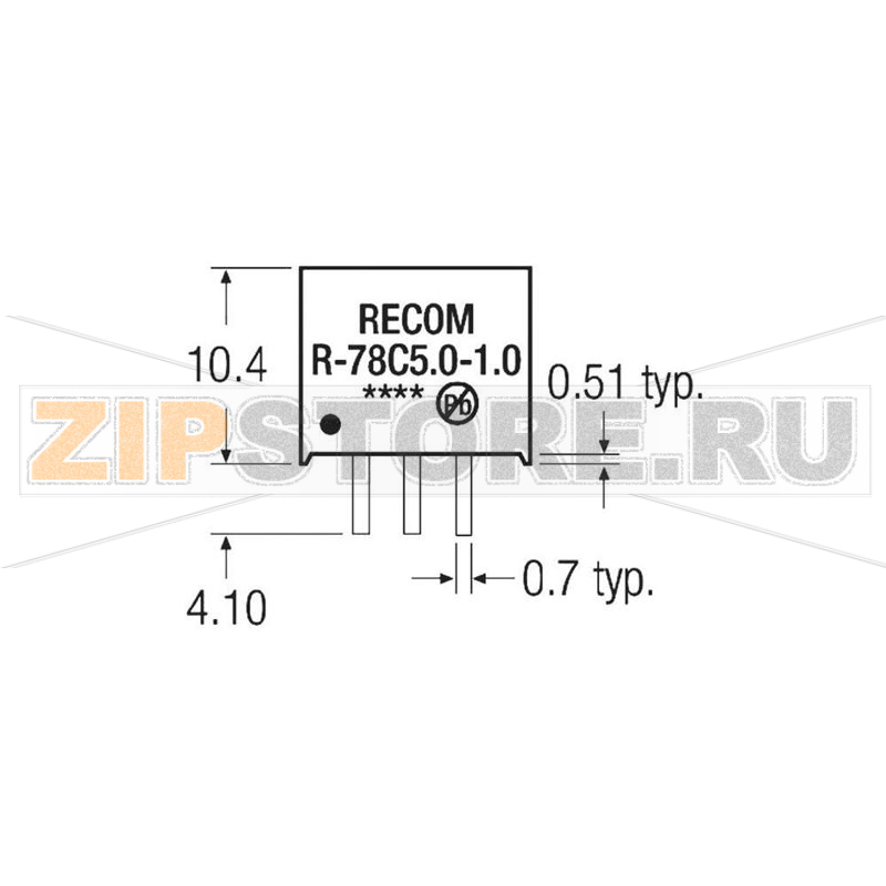 Преобразователь DC/DC, печатный монтаж, 12 В/DC, 1 A Recom R-78C12-1.0 