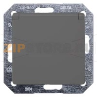 DELTA I-SYSTEM ЧЕРНЫЙ МЕТАЛЛИК РОЗЕТКА SCHUKO 10A DC/16А AC 250В C ЗАЩИТНЫМ КОНТАКТОМ  C ОТКИДЫВАЮЩЕЙСЯ КРЫШКОЙ C БЕЗРЕЗЬБОВЫМИ КОНТАКТНЫМИ ЗАЖИМАМИЭЛ.-МЕХ.ЧАСТЬ Siemens 5UB1927