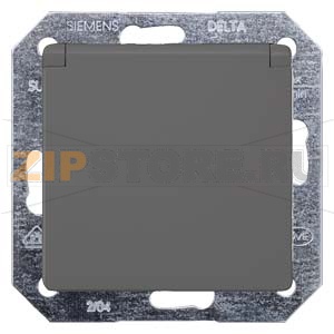 DELTA I-SYSTEM ЧЕРНЫЙ МЕТАЛЛИК РОЗЕТКА SCHUKO 10A DC/16А AC 250В C ЗАЩИТНЫМ КОНТАКТОМ  C ОТКИДЫВАЮЩЕЙСЯ КРЫШКОЙ C БЕЗРЕЗЬБОВЫМИ КОНТАКТНЫМИ ЗАЖИМАМИЭЛ.-МЕХ.ЧАСТЬ Siemens 5UB1927 