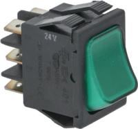 ДЕВИАТОР ДВУХПОЛЮСНЫЙ ЗЕЛЕНЫЙ 24V