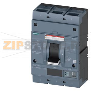 circuit breaker 3VA6 UL frame 1000 breaking capacity class  C 100kA @ 480 V 3-pole, line protection ETU556,  LSI, In=1000A overload protection Ir=400A ...1000A short circuit protection Siemens 3VA6610-7JT32-0AA0 