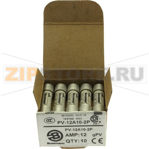 Предохранитель, 12 A, DC 1000 В, 50 кА, IEC 60269-6 type A, 10x38 мм, gPV, UL PV, IEC UL Eaton 1 