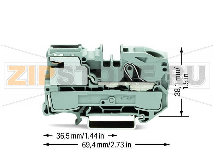 1-проводные распределительные клеммы с размыкателем; 16 мм; Push-in CAGE CLAMP®; 16,00 mm; серые Wago 2016-7111 
