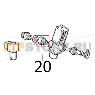 Wasser einlaufstück Scotsman EC 126 AS Wasser einlaufstück Scotsman EC 126 ASЗапчасть на деталировке под номером: 20