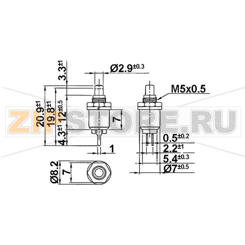Кнопка, 1 шт TRU Components TC-DT151SW 