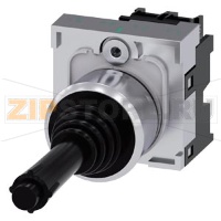 Координатный соединитель, 22 мм, кругл., глянцевый металл, цвет: черный, 2 положения переключателя, с вертикальным нажатием на кнопку, с механической блокировкой, в положении O, с держателем, 1 НО, 1 НО, винтовой зажим, Siemens 3SU1150-7BD88-1NA0