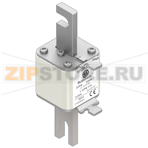 Предохранитель, 200 A, AC 690 В, 200 кА, size 1, 43x59x141 мм, aR, DIN, IEC Eaton FUSE 200A 690 