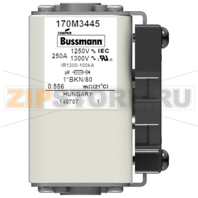 Предохранитель, 400 A, AC 1250 В, 100 кА, size 1, 45x59x81 мм, aR, IEC UL Eaton FUSE 400A 1250 